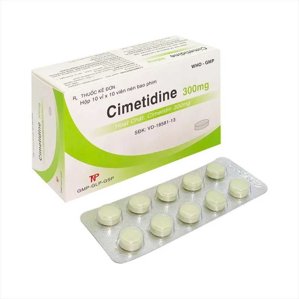 Cimetidin 300mg Thành Nam (H/100v) – Ức chế axit dạ dày, giảm loét và trào ngược hiệu quả